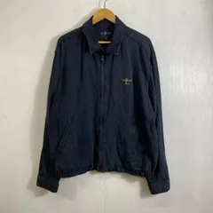 80s Polo Club スウィングトップ ジップアップ ジャケット ハリントン フェード チンストラップ ノームコア ライト アウター 古着 VINTAGE ネイビー系 LL E315