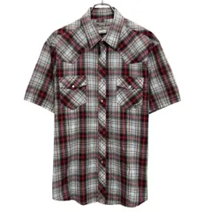 Wrancher by Wrangler 半袖 ウエスタンシャツ XL レッド マルチカラー ランチャー ラングラー スナップボタン チェック柄 夏物 a805-5816のサムネイル
