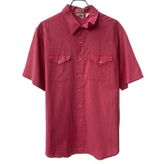 80s 台湾製 Lee 半袖 ウエスタンシャツ XL ピンク リー スナップボタン 80年代 無地 シンプル 無地シャツ 半シャツ 夏物 a805-5831のサムネイル