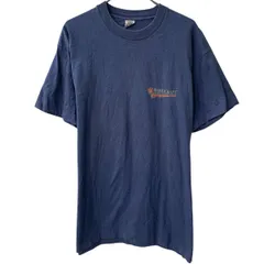 90s USA製 FRUIT OF THE LOOM 半袖 プリントTシャツ XL ネイビーフルーツオブザルーム 90年代 コットンポリ カットソー 夏物 a805-5857のサムネイル