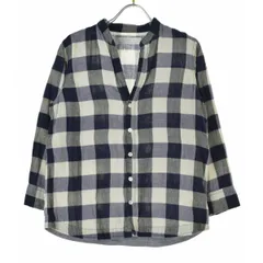 【NATURALLAUNDRY】752T-16 ガーゼチェック スキッパーシャツ長袖ブラウスのサムネイル
