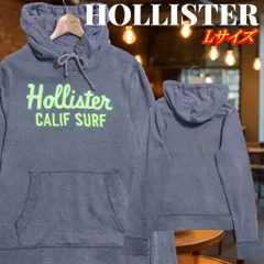 HOLLISTER ホリスター ワッペンロゴ CALIF SURF デカ刺繍 プルオーバーパーカー Lサイズ グレー