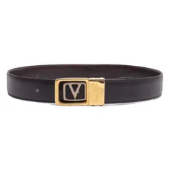 ヴァレンティノVALENTINO Vバックルレザーベルト 黒