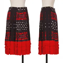 コムコム コムデギャルソンCOMME des GARCONS グラフィックプリントティアードプリーツスカート 赤黒他SSのサムネイル