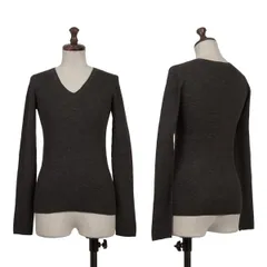ダナキャランDKNY ウールVネックリブニット グレーSのサムネイル