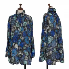 ズッカ×ニコライバーグマンzucca×nicolai bergmann フラワープリントシャツ 青黒水色Mのサムネイル
