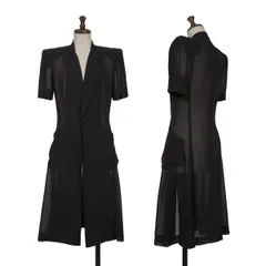 ジャンポールゴルチエ ファムJean Paul GAULTIER FEMME シフォン半袖シャツワンピース 紺40のサムネイル