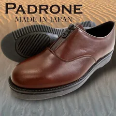 PADRONE URBAN LINE パドローネ 日本製 本革 牛革 ELMO CENTER ZIP SHOES エルモ センタージップ プレーントゥ レザーシューズ 革靴 PU8759-2101-18C 定価3.3万 ダークブラウン▲050▼30601k03のサムネイル