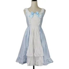 良品 ベイビーザスターズシャインブライト フローレンシアジャンパースカート フリルレース ワンピース サックスブルー レディース 古着 中古 USED