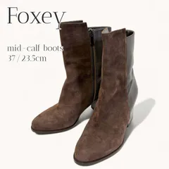 Foxey フォクシー ショートブーツ 素材切り替え コンビネーション 本革 37 23.5cm スエードのサムネイル