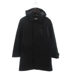 ジョンブル JOHNBULL 美品 ステンカラーコート ミドル丈 フード付き ナイロン 43-0071 黒 ブラック Sのサムネイル