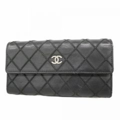 CHANEL チョコバー・ワイルドステッチ 二つ折り財布 ブラック - メルカリ