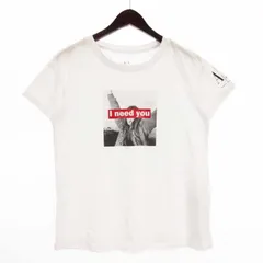 アルマーニエクスチェンジ A/X ARMANI EXCHANGE Tシャツ カットソー 半袖 クルーネック プリント フォト コットン 白 ホワイト S ■ECT