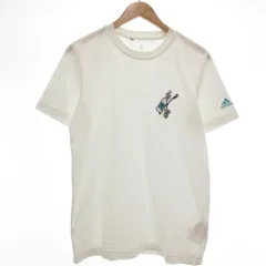 アディダス adidas Tシャツ M 白 ホワイト 半袖 ラウンドネック イラストプリント /YJ ■ECT