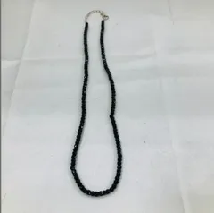 A【処分価格】ブラックスピネル 天然石 STERLING刻印ありシルバー ネックレス アクセサリー 小物