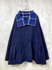 SHIPS any シップスエニィ 724-15-0088 リバー スタンドカラー ポンチョ ショート コート 紺 ◆■◎レディース
