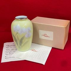 深川製磁 胡蝶蘭 花瓶 花器 金彩 フラワーベース 色彩絵磁 - メルカリ