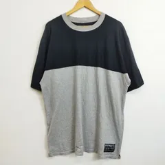 90s FLIP THE SCRIPT フリップザスクリプト Tシャツ 半袖 切替 オーバーシルエット コットン 日本製 Y2K ストリート 古着 日本製 バイカラー ブラック グレー E366のサムネイル