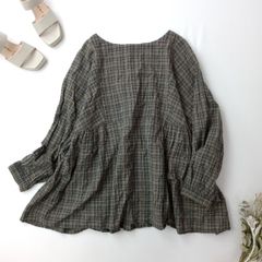 Ito fukuoka ギンガムチェック カシュクールブラウス ロング丈 未使用 
