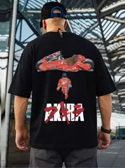 レトロアニメ好きに人気！AKIRAグラフィックTシャツ ブラック 新品 送料込 メンズ レディース 男女兼用