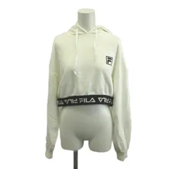 フィラ FILA プルオーバーパーカー F 白 ホワイト 長袖 クロップド丈 ロゴバンド /NP