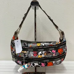 2862  LeSportsac　レスポートサック　tokidoki　トキドキ　コラボ　ワンショル　ワンショルダーバッグ　ハンドバッグ　トートバッグ　小さめ　レインボーファスナー　ボートバッグ　チャーム付き　キーホルダー付き　ナイロン　グレー　総柄　イラスト画