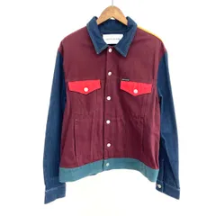 Calvin Klein Jeans カルバンクラインジーンズ デニムジャケット サイズ:L クレイジーパターン    ボルドー/ネイビー メンズ / 240001200603のサムネイル