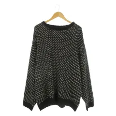 アドミックス ADMIX ATELIER SAB MEN ニット セーター 50 黒 ブラック 総柄 ラウンドネック 長袖 /CK4 ■ECB004のサムネイル