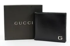 【新品同様・未使用】GUCCI グッチ レザー 財布 札入れ 162362 ブラック【SB31】