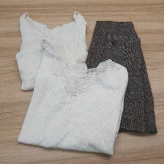 ◇ 《 who's who Chico まとめ商品 3点セット サイズF チェック柄 レース ストレッチ スカート ニット レディース 》 E  【1310300005964】のサムネイル