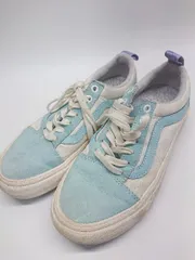 ◇ VANS OLD SKOOL 500714 スエード ローカット スニーカー シューズ サイズ24.0 ライトブルー ホワイト レディース P  【1402080010808】のサムネイル