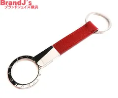 未使用 ブルガリ BVLGARI ブルガリ・ブルガリマン キーリング Wキーリング キーホルダー グレインカーフレザー　赤 レッド  /34747のサムネイル