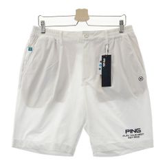 未使用 PING ピン ハーフパンツ シアサッカー ホワイト ストレッチ M