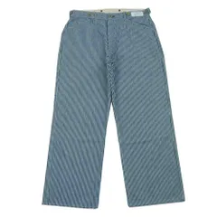 WAREHOUSE ウエアハウス 1234 1920's FREE LAND WAIST OVERALL ヒッコリー ウエストボタン ワーク パンツ インディゴブルー系 ホワイト系 33【中古】のサムネイル