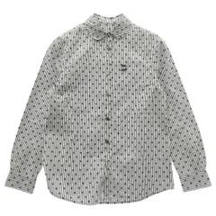 MAISON KITSUNE メゾンキツネ DSMG限定 ダブルフォックスエンブロイダリー ドット柄 丸襟 長袖 ストライプシャツ ホワイト系 グレー系 34【中古】のサムネイル