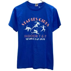 Hanes 半袖 プリントTシャツ S ブルー ヘインズ プルオーバー クルーネック 両面プリント バックプリント カットソー 夏物 a805-5879のサムネイル