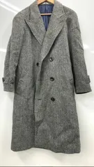 服　SUIT SELECT Harris Tweed チェスターコート ヘリンボーン ラグラン グレー Lサイズ スーツセレクト ハリスツイード 腰紐なし　（24836）