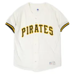ラッセル RUSSELL 80s 80年代 ベースボールシャツ Pittsburgh Pirates MADE IN USA アメリカ製 旧タグ MLB 珍品 ヴィンテージ 古着 メンズ シャツ ホワイト / 白 L【中古】のサムネイル