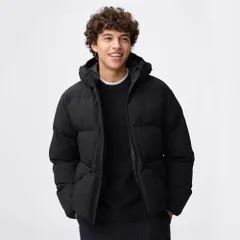 GU ウォームパデッドキルティングパーカ ブラック M