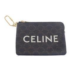 極美品■セリーヌ トリオンフ 筆記体ロゴ &カードポーチ ミニウォレット 極美品□セリーヌ トリオンフ 筆記体ロゴ コイン&カードポーチ ミニ