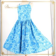 新品 #1440 子供 ワンピース ハワイアン ドレス カヒコ柄 ブルー 