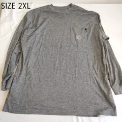 【2XL】海外古着　carhartt　カーハート 長袖　シャツ　灰色　グレー　ポケットT　大きいサイズ　ゆったりのサムネイル