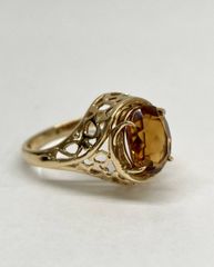 ゴールドカラー アンバー調ストーン リング 指輪 18K - メルカリ