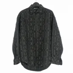 パームエンジェルス PALM ANGELS 23AW All Monogram Quilted Nylon Jacket  キルティングジャケット エンブロイダード ナイロン パデッドシャツ 長袖 S ブラック 黒 PMEA251E23FAB0011103のサムネイル