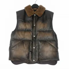 プラダ PRADA ナッパレザー ダウンベスト ジャケット シープスキン 48 ブラウン 茶 UPT129 国内正規のサムネイル
