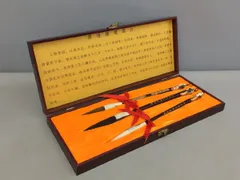 毛筆3本セット 筆芸珍品 湖州市 浙江芸術職業学院 未使用 2509LS076