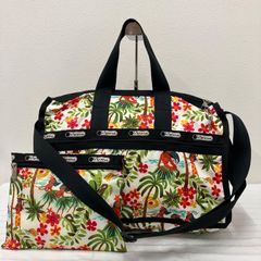 LeSportsac レスポートサック ワヒネフラ柄 ボストンバッグ ポーチ付 LeSportsac レスポートサック ワヒネフラ柄 ボストンバッグ ポーチ付