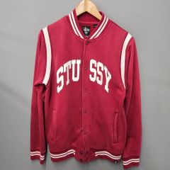 Stüssy ボアジャケット バーガンディ スタジャン - メルカリ