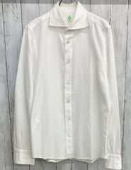 美品 フィナモレ 長袖シャツ ペイズリー 総柄 ホワイト Lサイズ 41 白