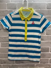 A【A40-76】△le coq sportif Golf Collection サイズM ゴルフウェア　青白　ボーダーのサムネイル